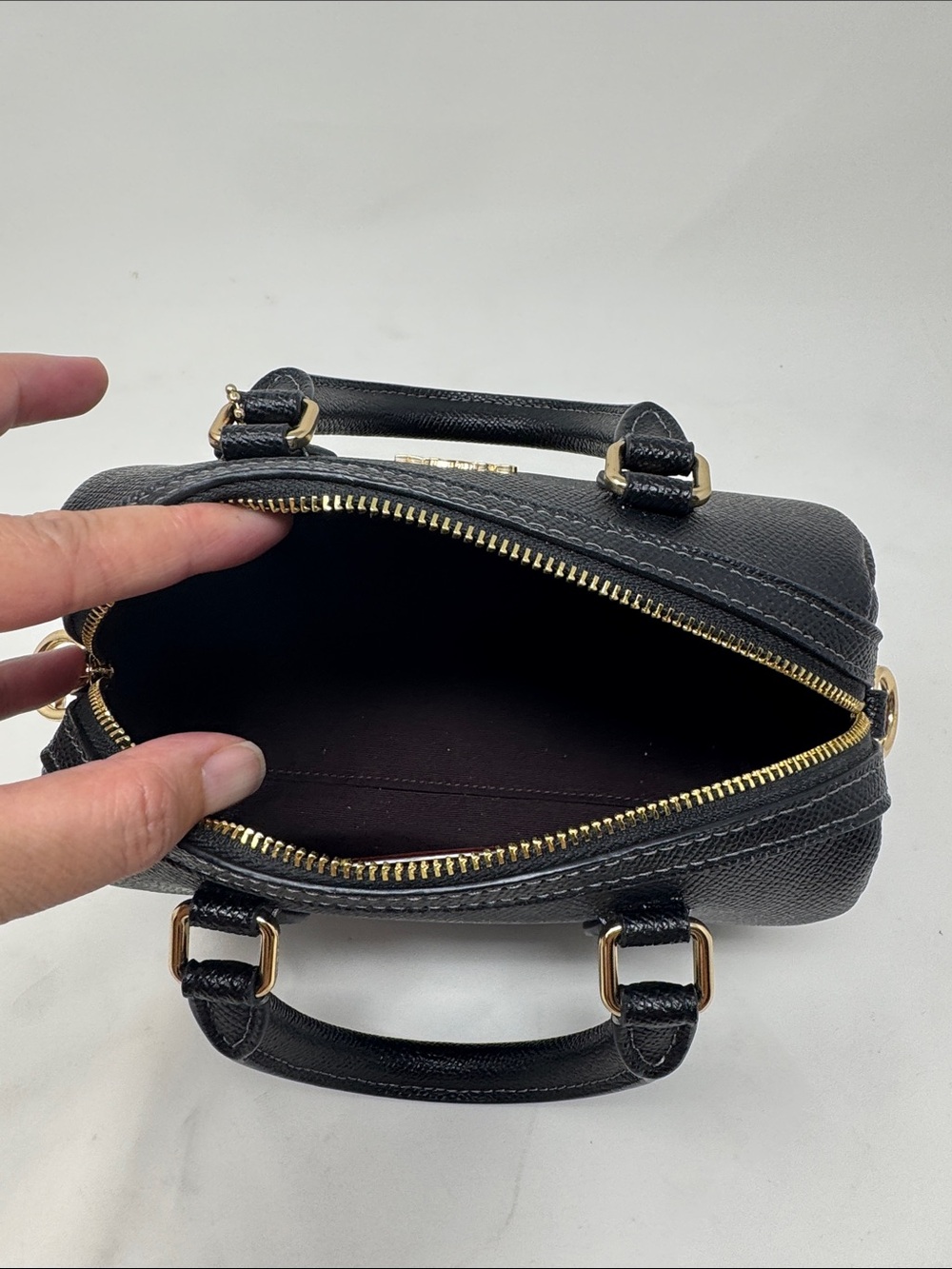 Coach Black Mini Leather Satchel with Gold Hardware - Picture 6 of 6